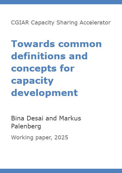 Title card of the working paper “Towards common definitions and concepts for capacity development” by Bina Desai and Markus Palenberg, 2025
