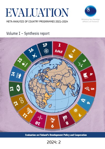 Cover of the synthesis report “Meta-Analysis of Country Programmes 2021–2024”, Ministry for Foreign Affairs of Finland